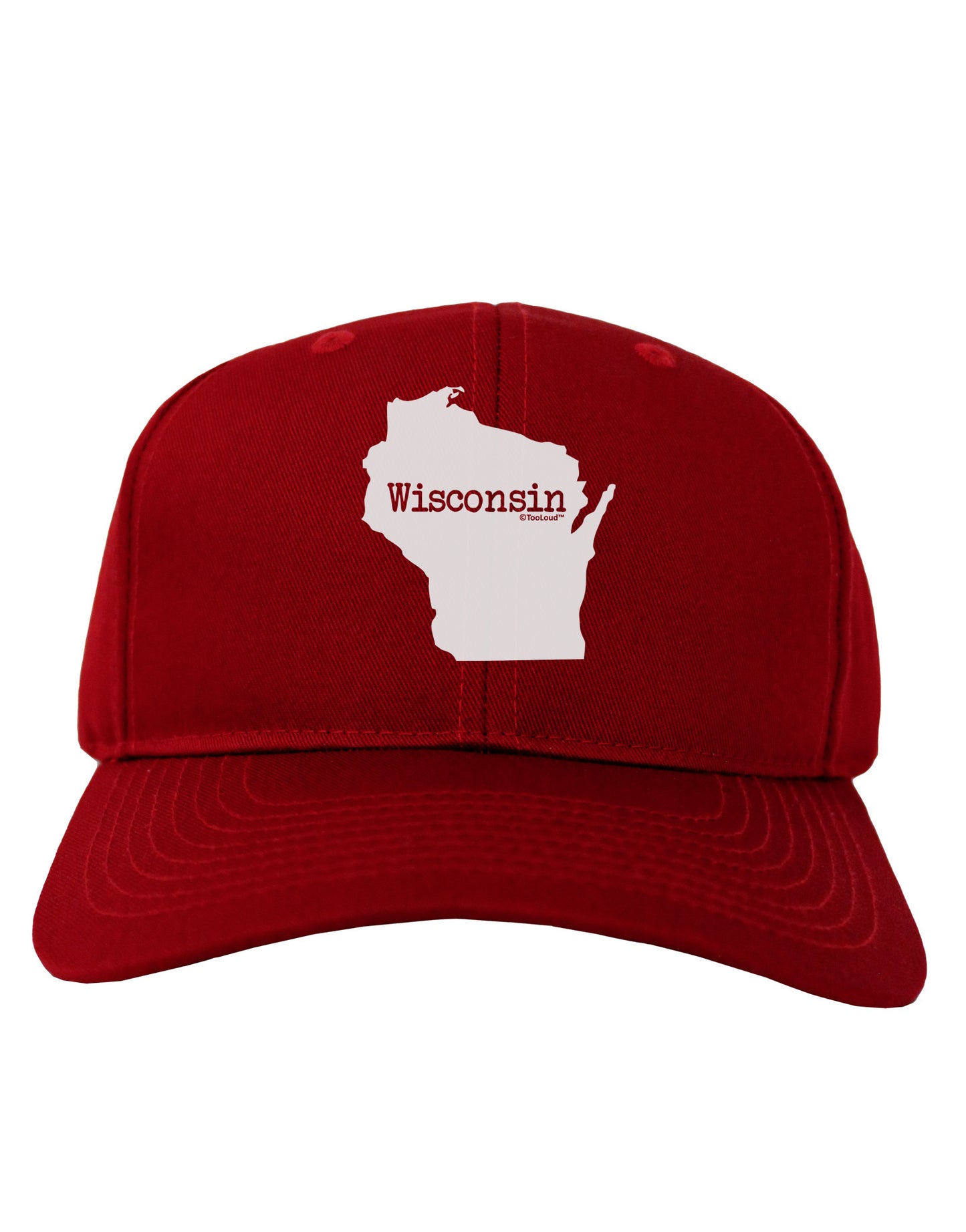 Wisconsin - United States Shape Adult Dark Baseball Cap Hat-Baseball Cap-TooLoud-Red-One Size-Davson Sales