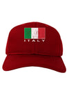 Italian Flag - Italy Text Distressed Adult Dark Baseball Cap Hat by TooLoud-Baseball Cap-TooLoud-Red-One Size-Davson Sales