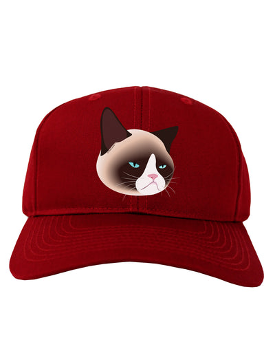 Cute Disgruntled Siamese Cat Adult Dark Baseball Cap Hat by-Baseball Cap-TooLoud-Red-One Size-Davson Sales