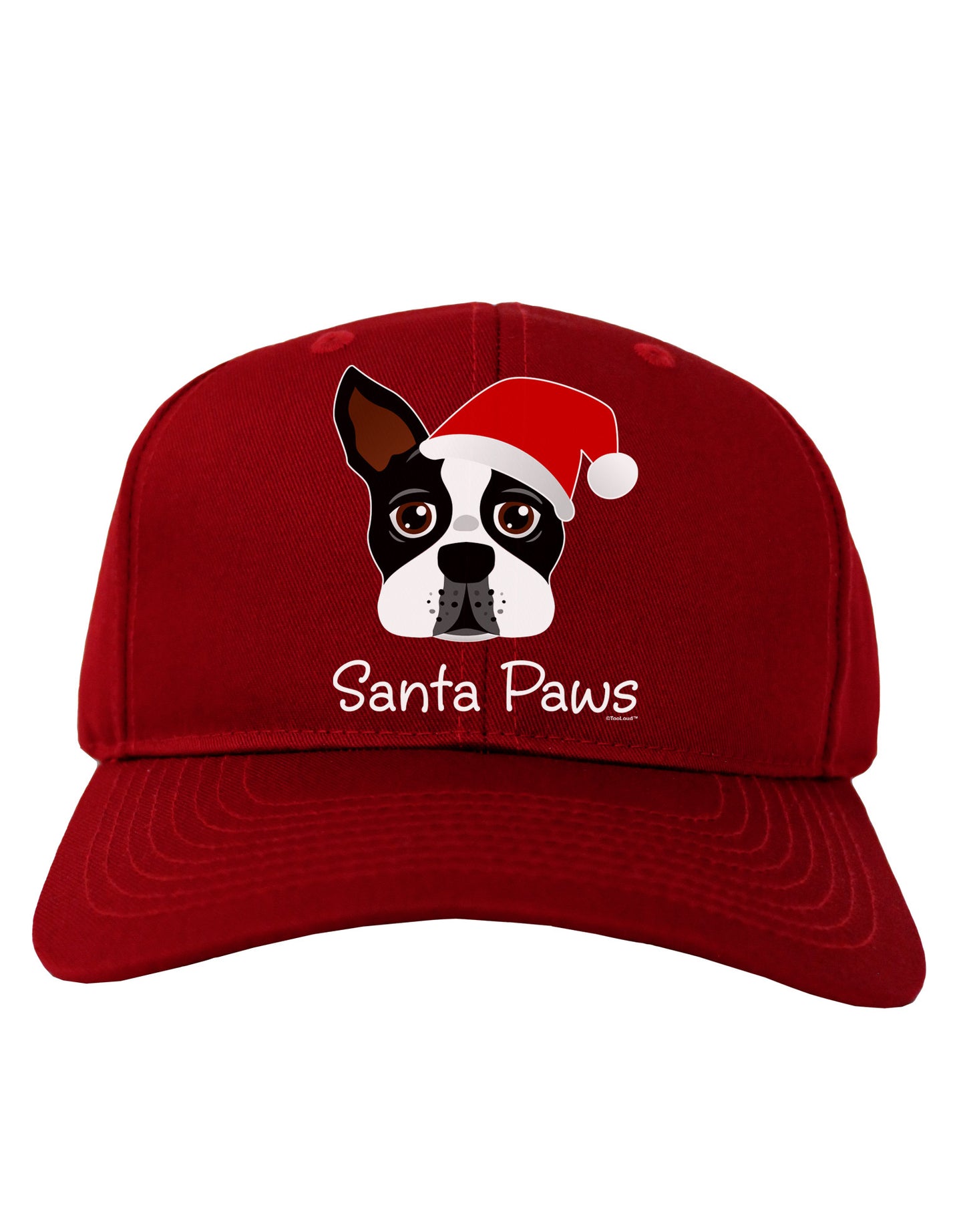 Santa Paws Christmas Dog Adult Dark Baseball Cap Hat-Baseball Cap-TooLoud-Red-One Size-Davson Sales