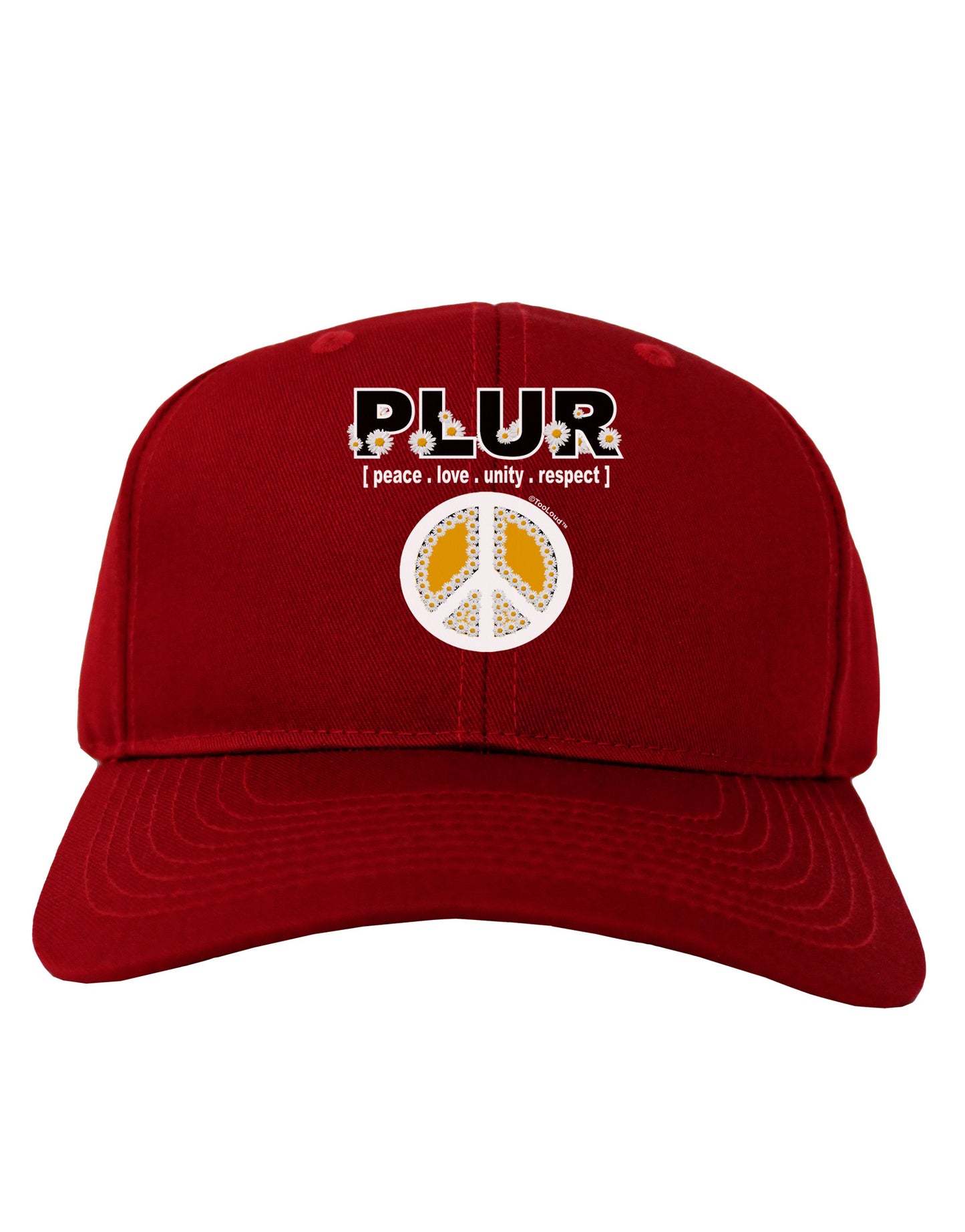 PLUR Daisies Adult Dark Baseball Cap Hat-Baseball Cap-TooLoud-Red-One Size-Davson Sales