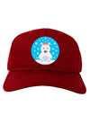 Cute Polar Bear - Christmas Adult Dark Baseball Cap Hat by TooLoud-Baseball Cap-TooLoud-Red-One Size-Davson Sales