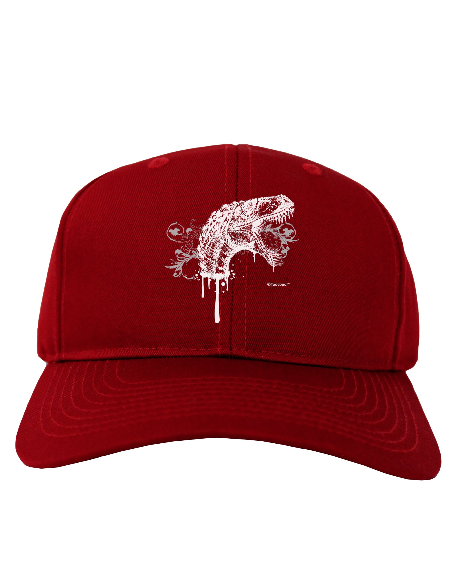 Artistic Ink Style Dinosaur Head Design Adult Dark Baseball Cap Hat by TooLoud-Baseball Cap-TooLoud-Red-One Size-Davson Sales