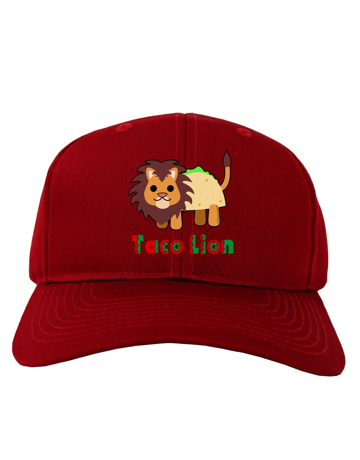 Cute Taco Lion Text Adult Dark Baseball Cap Hat-Baseball Cap-TooLoud-Red-One Size-Davson Sales