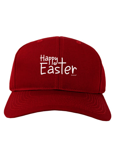 Happy Easter with Cross Adult Dark Baseball Cap Hat by TooLoud-Baseball Cap-TooLoud-Red-One Size-Davson Sales