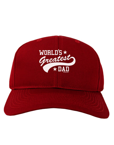 World's Greatest Dad - Sport Style Adult Dark Baseball Cap Hat by TooLoud-Baseball Cap-TooLoud-Red-One Size-Davson Sales