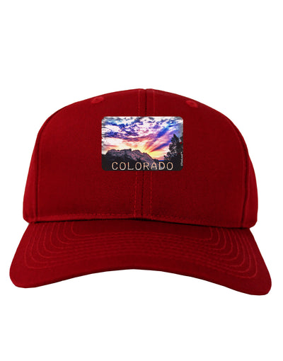 Colorado Rainbow Sunset Text Adult Dark Baseball Cap Hat-Baseball Cap-TooLoud-Red-One Size-Davson Sales