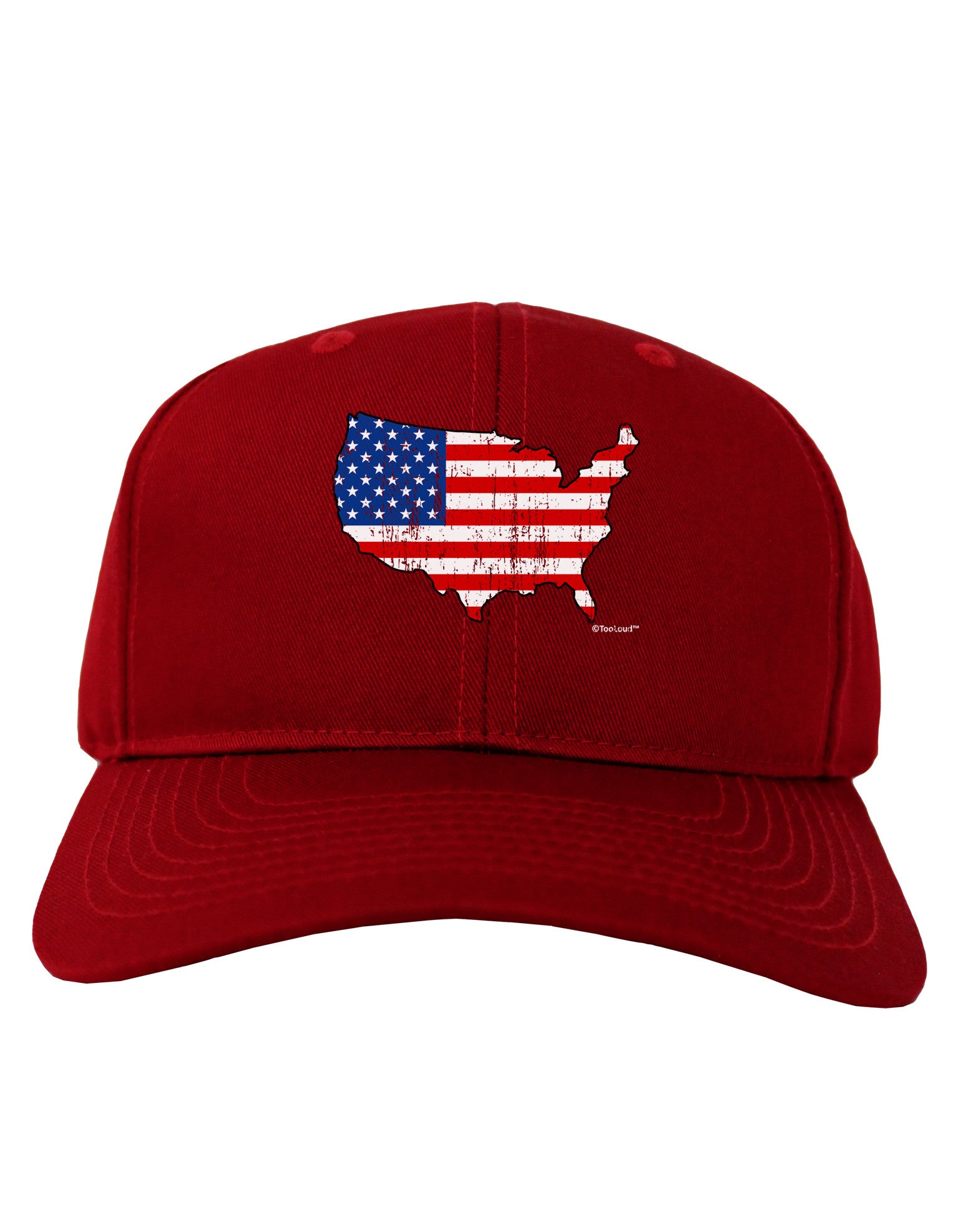 United States Cutout - American Flag Distressed Adult Dark Baseball Cap Hat by TooLoud-Baseball Cap-TooLoud-Red-One Size-Davson Sales