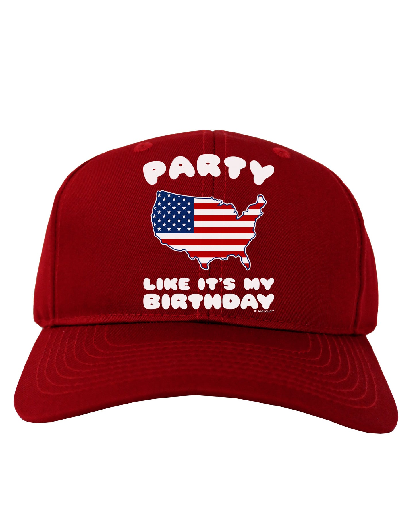 Party Like It's My Birthday - 4th of July Adult Dark Baseball Cap Hat-Baseball Cap-TooLoud-Red-One Size-Davson Sales