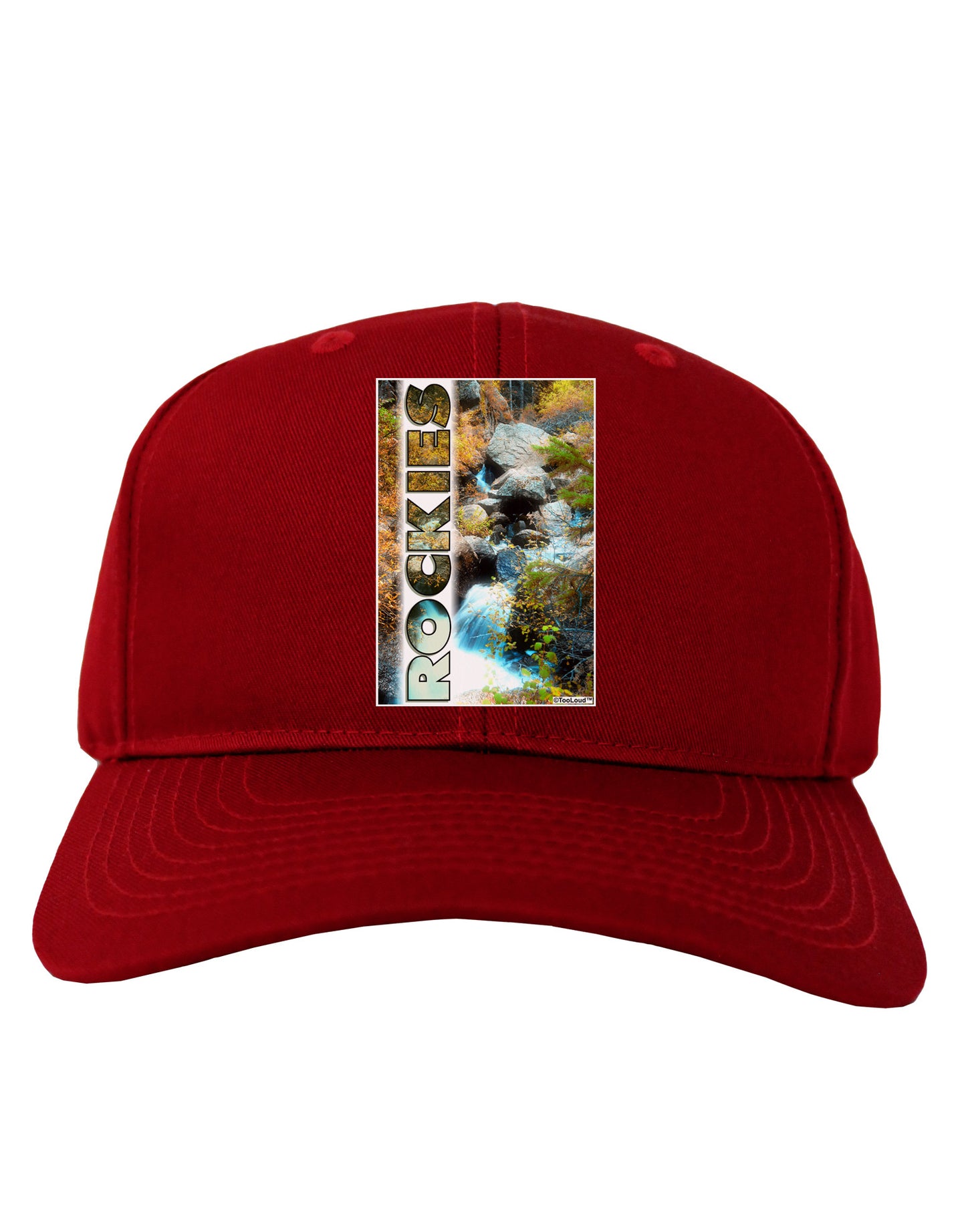 Rockies Waterfall with Text Adult Dark Baseball Cap Hat-Baseball Cap-TooLoud-Red-One Size-Davson Sales