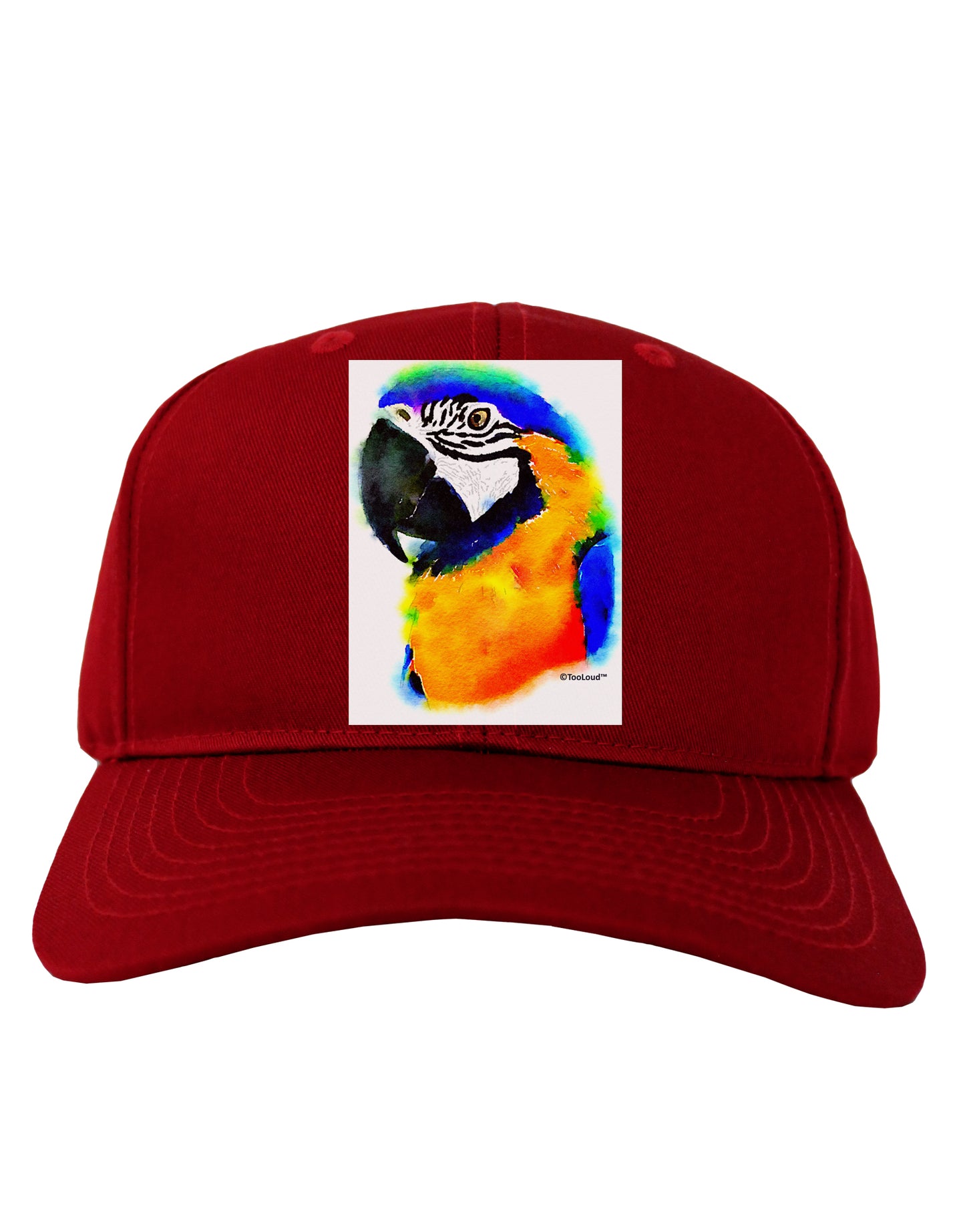 Brightly Colored Parrot Watercolor Adult Dark Baseball Cap Hat-Baseball Cap-TooLoud-Red-One Size-Davson Sales