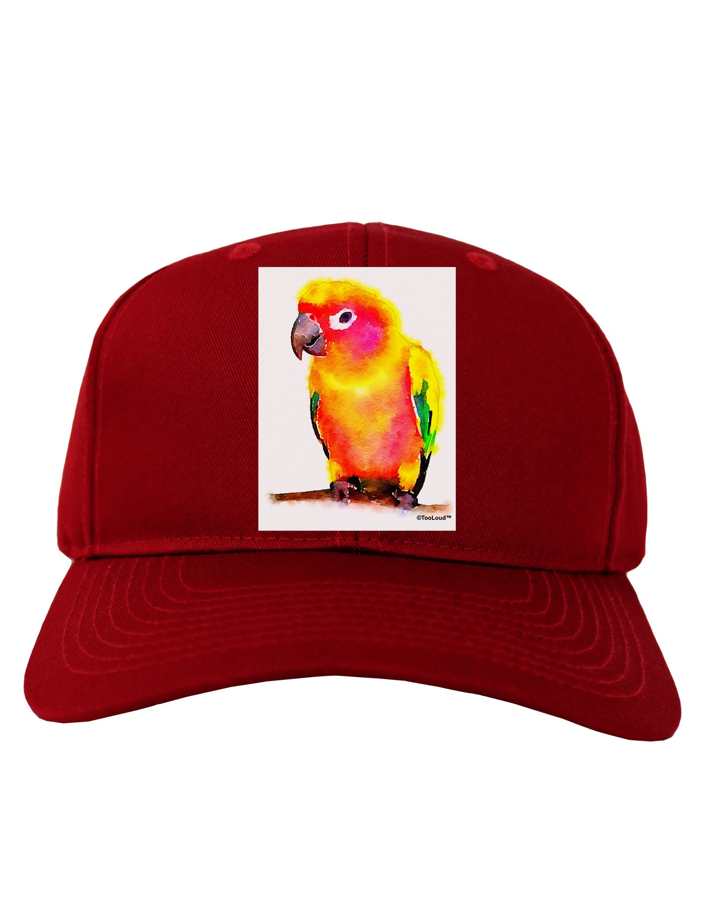 Sun Conure Parrot Watercolor Adult Dark Baseball Cap Hat-Baseball Cap-TooLoud-Red-One Size-Davson Sales