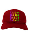 Throw Me The Beads - Mardi Gras Adult Dark Baseball Cap Hat by TooLoud-Baseball Cap-TooLoud-Red-One Size-Davson Sales