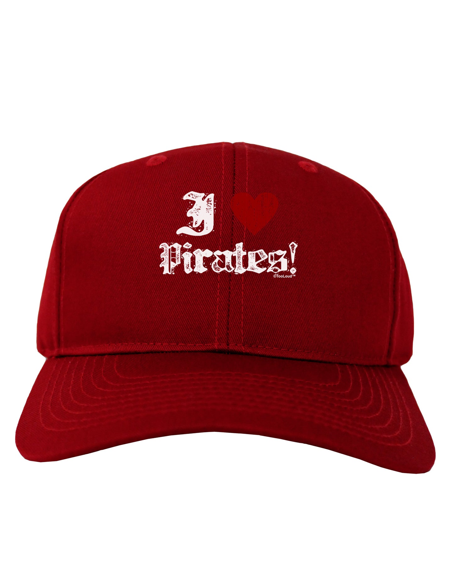 I Heart Pirates Adult Dark Baseball Cap Hat-Baseball Cap-TooLoud-Red-One Size-Davson Sales