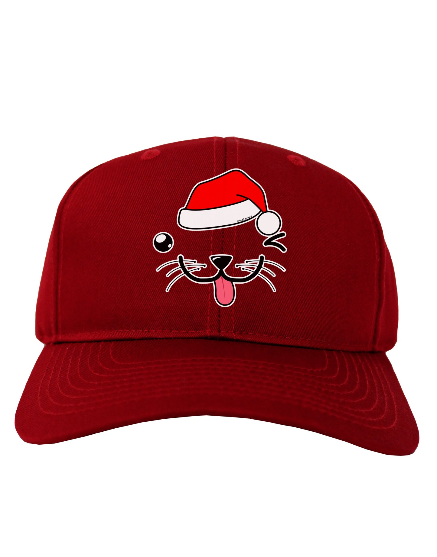 Kyu-T Face Puppino Santa Boy Dog Adult Dark Baseball Cap Hat-Baseball Cap-TooLoud-Red-One Size-Davson Sales