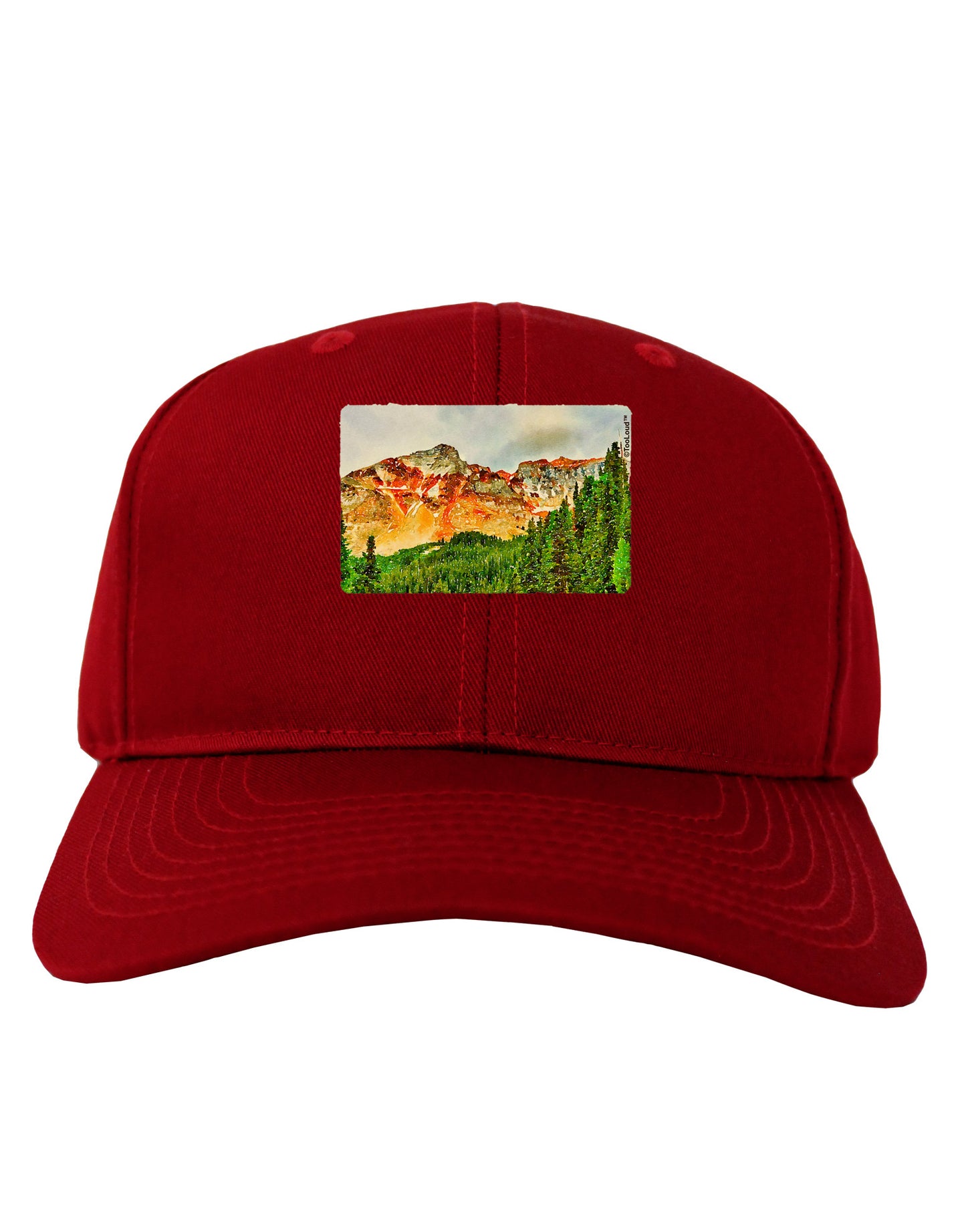 Colorado Forrest Watercolor Adult Dark Baseball Cap Hat-Baseball Cap-TooLoud-Red-One Size-Davson Sales