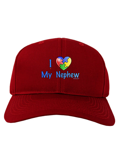 I Heart My Nephew - Autism Awareness Adult Dark Baseball Cap Hat by TooLoud-Baseball Cap-TooLoud-Red-One Size-Davson Sales