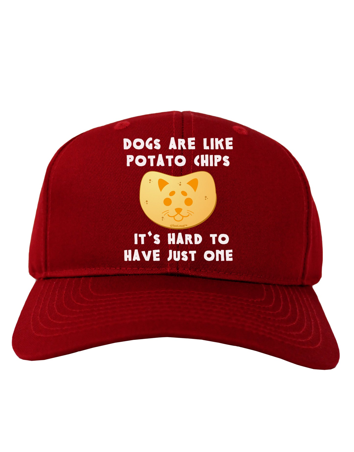 Dogs Are Like Potato Chips Adult Dark Baseball Cap Hat-Baseball Cap-TooLoud-Red-One Size-Davson Sales