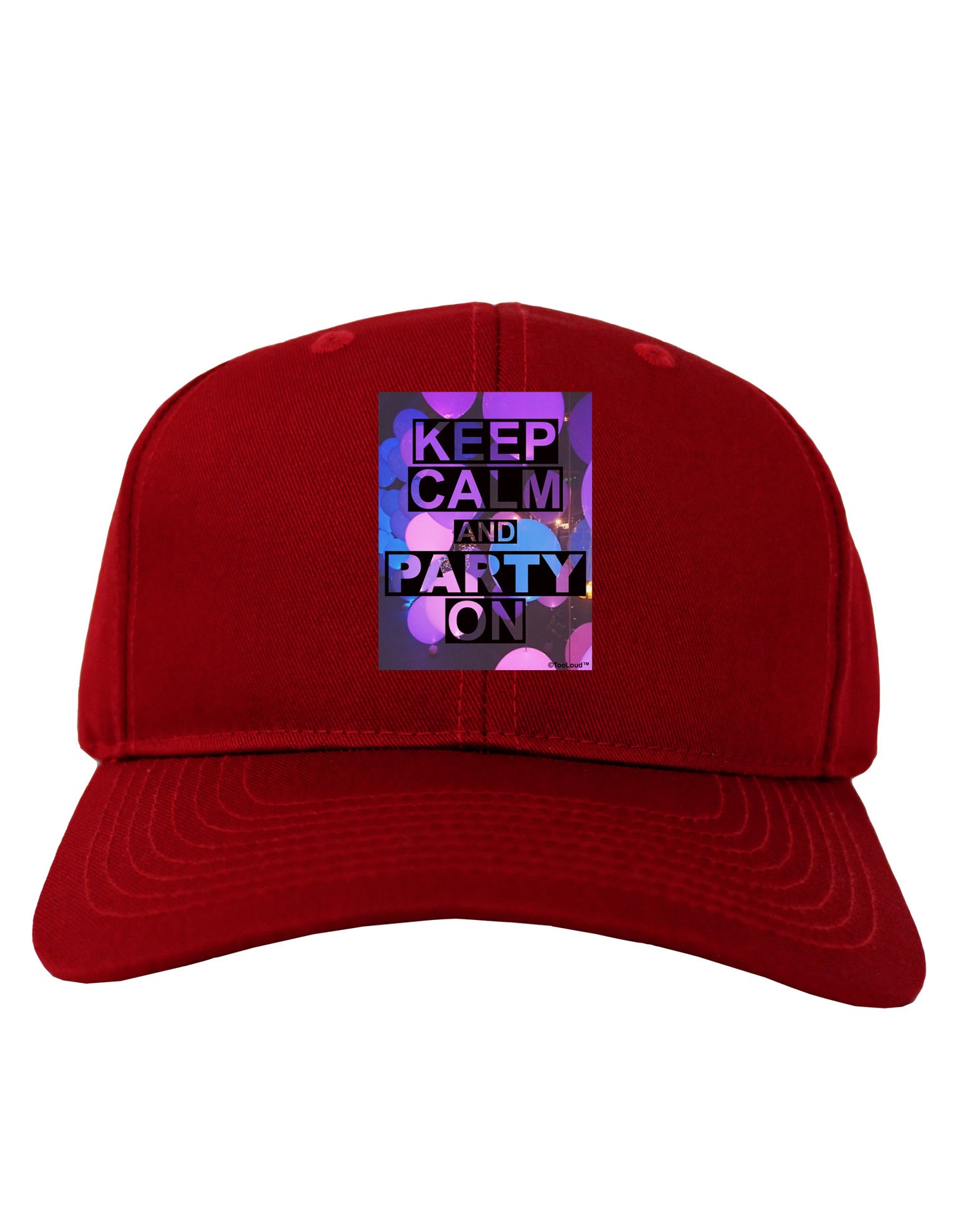Keep Calm - Party Balloons Adult Dark Baseball Cap Hat-Baseball Cap-TooLoud-Red-One Size-Davson Sales