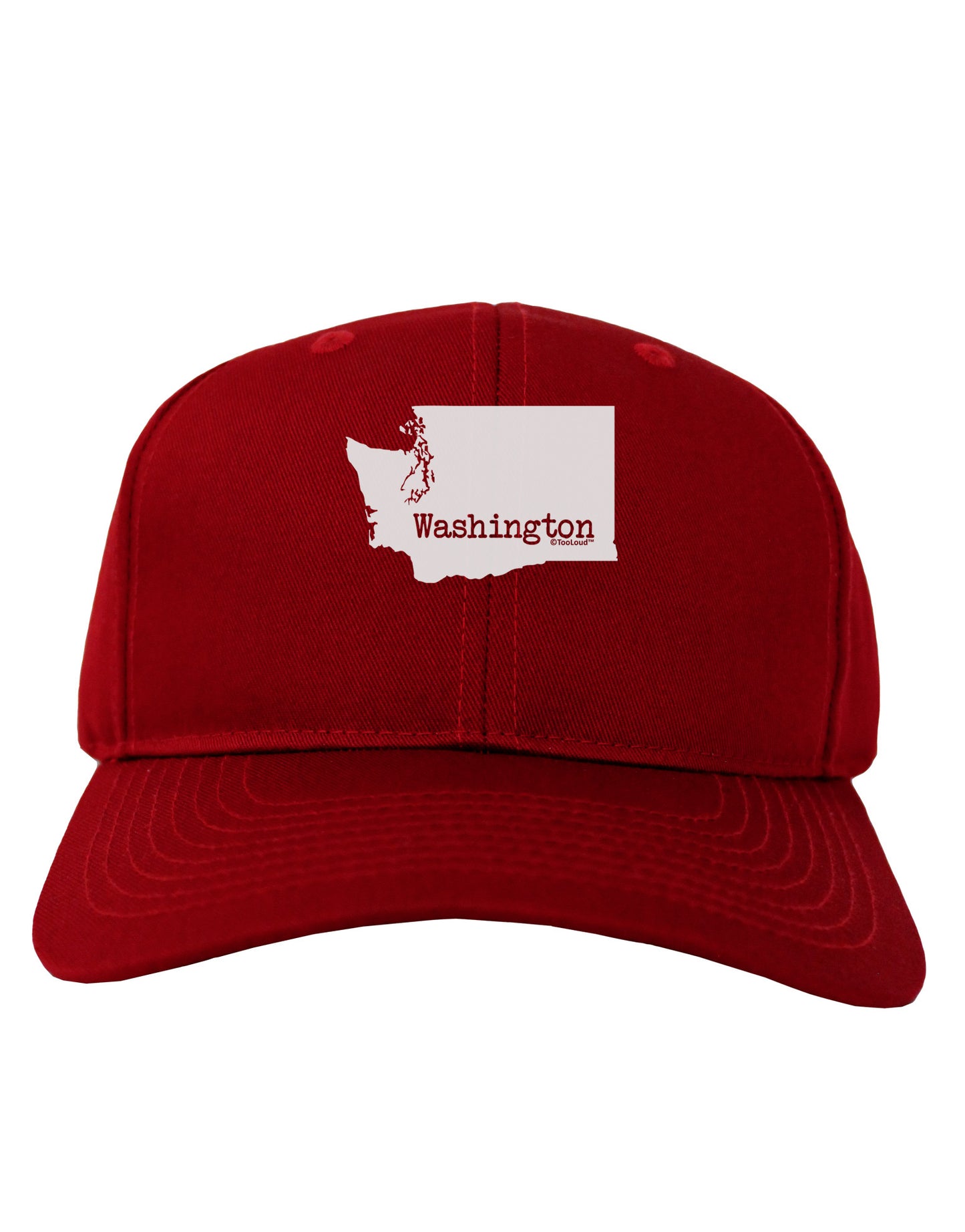 Washington - United States Shape Adult Dark Baseball Cap Hat-Baseball Cap-TooLoud-Red-One Size-Davson Sales