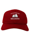 I'd Rather Be Reading Adult Dark Baseball Cap Hat-Baseball Cap-TooLoud-Red-One Size-Davson Sales