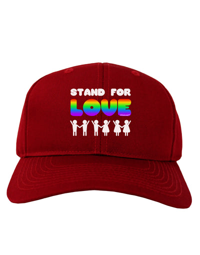 Stand For Love Rainbow Adult Dark Baseball Cap Hat-Baseball Cap-TooLoud-Red-One Size-Davson Sales