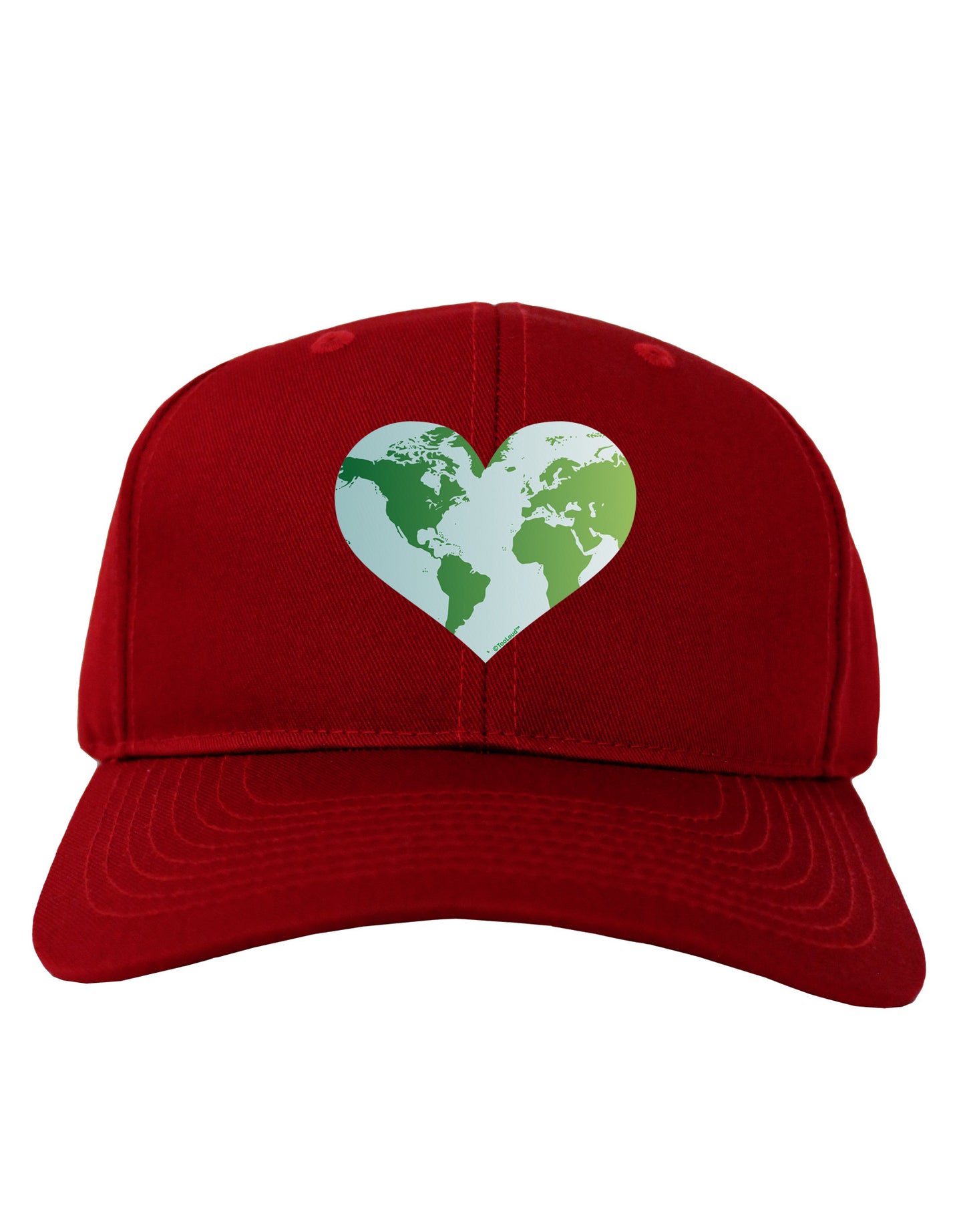 TooLoud World Globe Heart Adult Dark Baseball Cap Hat-Baseball Cap-TooLoud-Red-One Size-Davson Sales