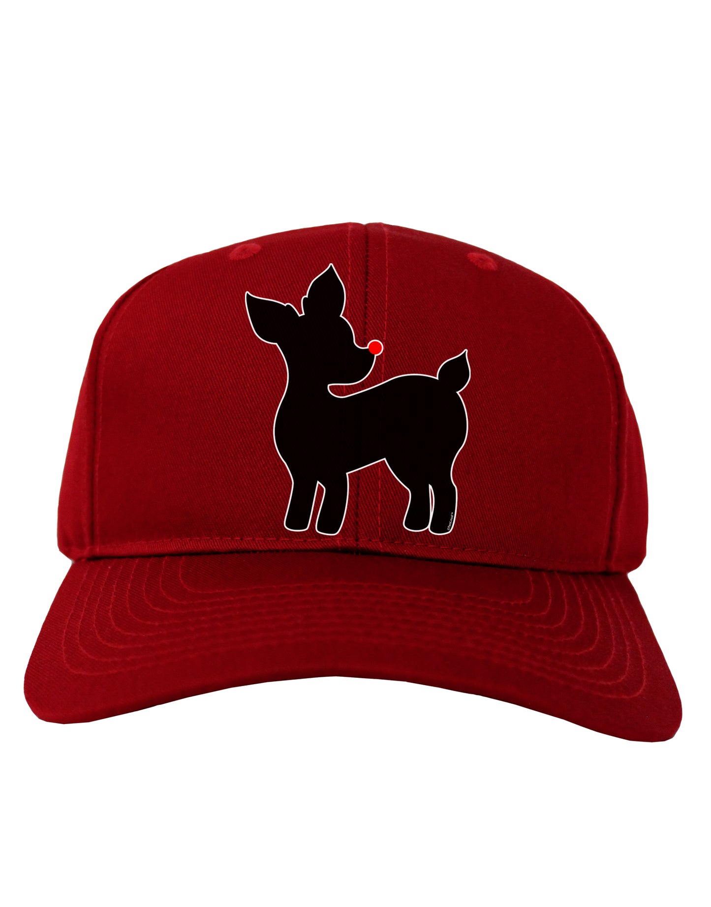 Cute Rudolph Silhouette - Christmas Adult Dark Baseball Cap Hat by TooLoud-Baseball Cap-TooLoud-Red-One Size-Davson Sales