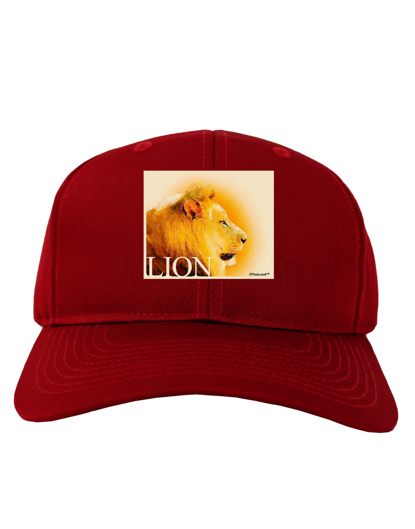 Lion Watercolor 3 Text Adult Dark Baseball Cap Hat-Baseball Cap-TooLoud-Red-One Size-Davson Sales