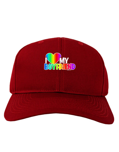 I Heart My Boyfriend - Rainbow Adult Dark Baseball Cap Hat-Baseball Cap-TooLoud-Red-One Size-Davson Sales