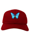 Big Blue Butterfly Adult Dark Baseball Cap Hat-Baseball Cap-TooLoud-Red-One Size-Davson Sales