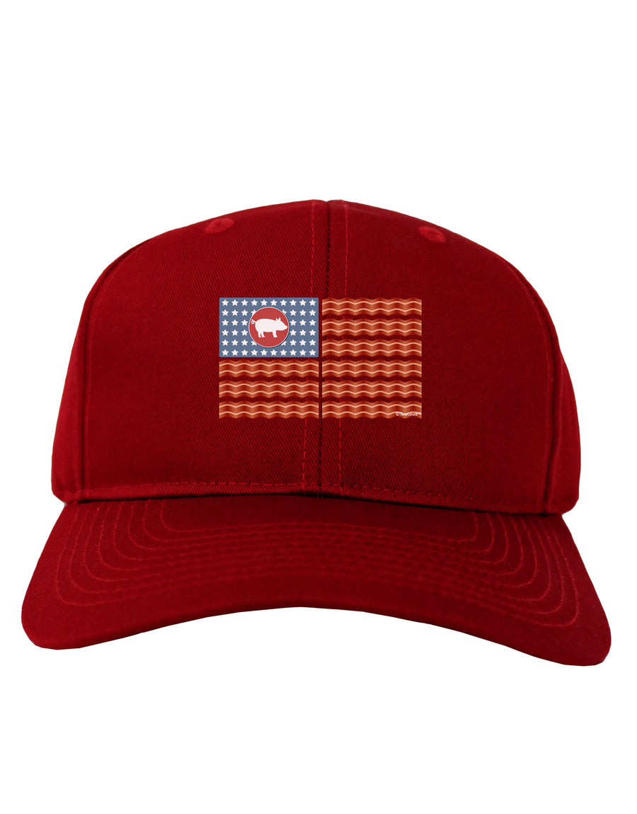 American Bacon Flag Adult Dark Baseball Cap Hat-Baseball Cap-TooLoud-Black-One Size-Davson Sales