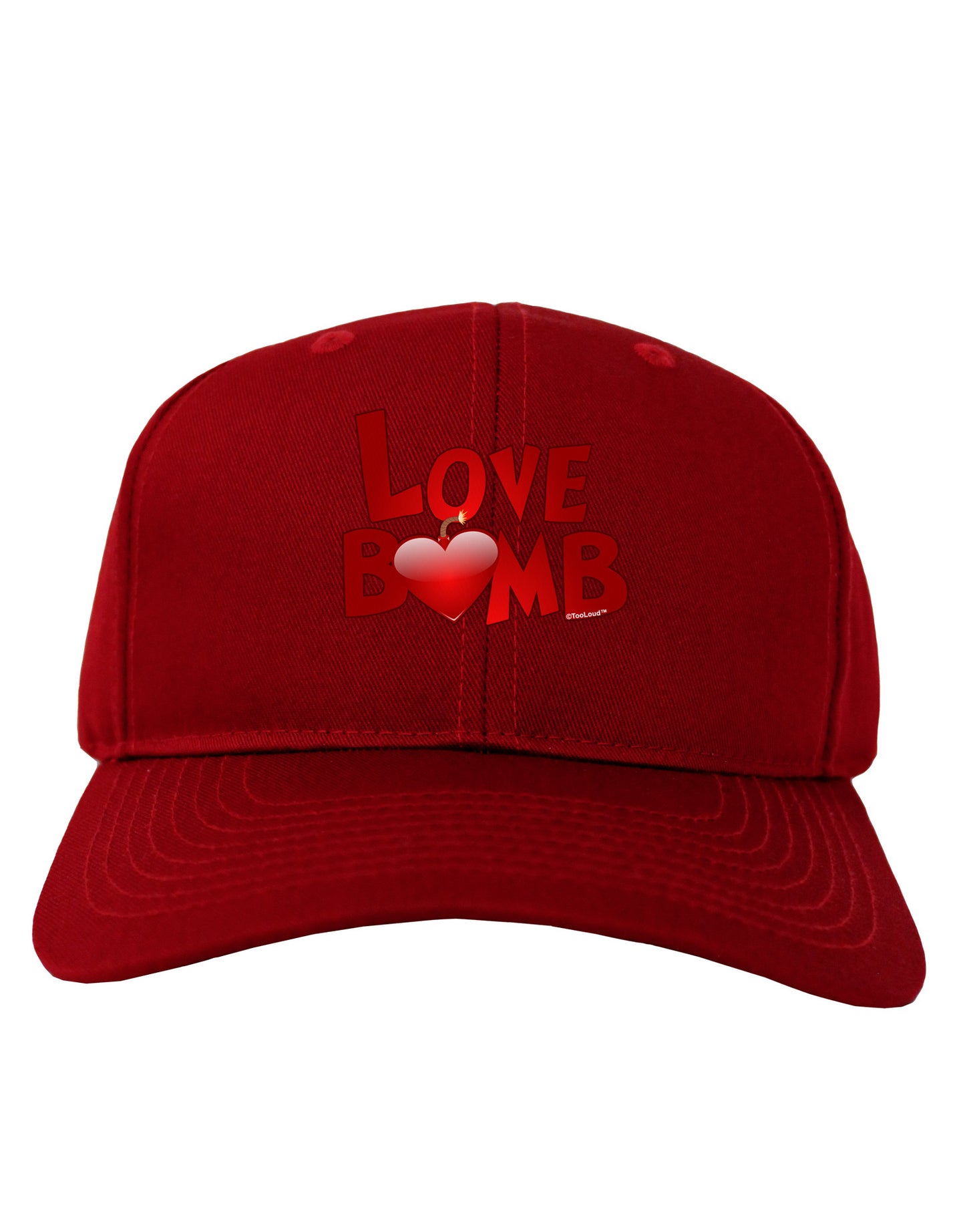 Love Bomb Text Adult Dark Baseball Cap Hat-Baseball Cap-TooLoud-Red-One Size-Davson Sales