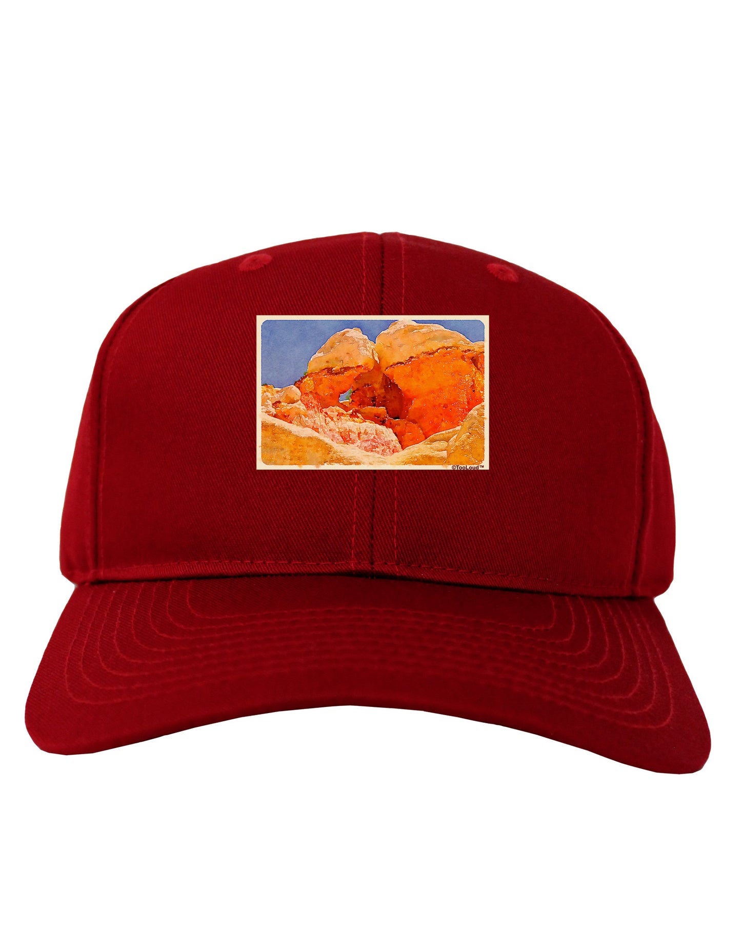 Desert Landscape Watercolor Adult Dark Baseball Cap Hat-Baseball Cap-TooLoud-Red-One Size-Davson Sales