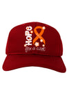 Hope for a Cure - Orange Ribbon Leukemia - Flowers Adult Dark Baseball Cap Hat-Baseball Cap-TooLoud-Red-One Size-Davson Sales