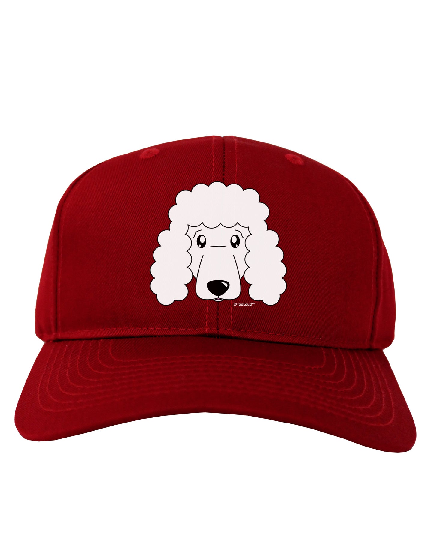 Cute Poodle Dog - White Adult Dark Baseball Cap Hat by TooLoud-Baseball Cap-TooLoud-Red-One Size-Davson Sales