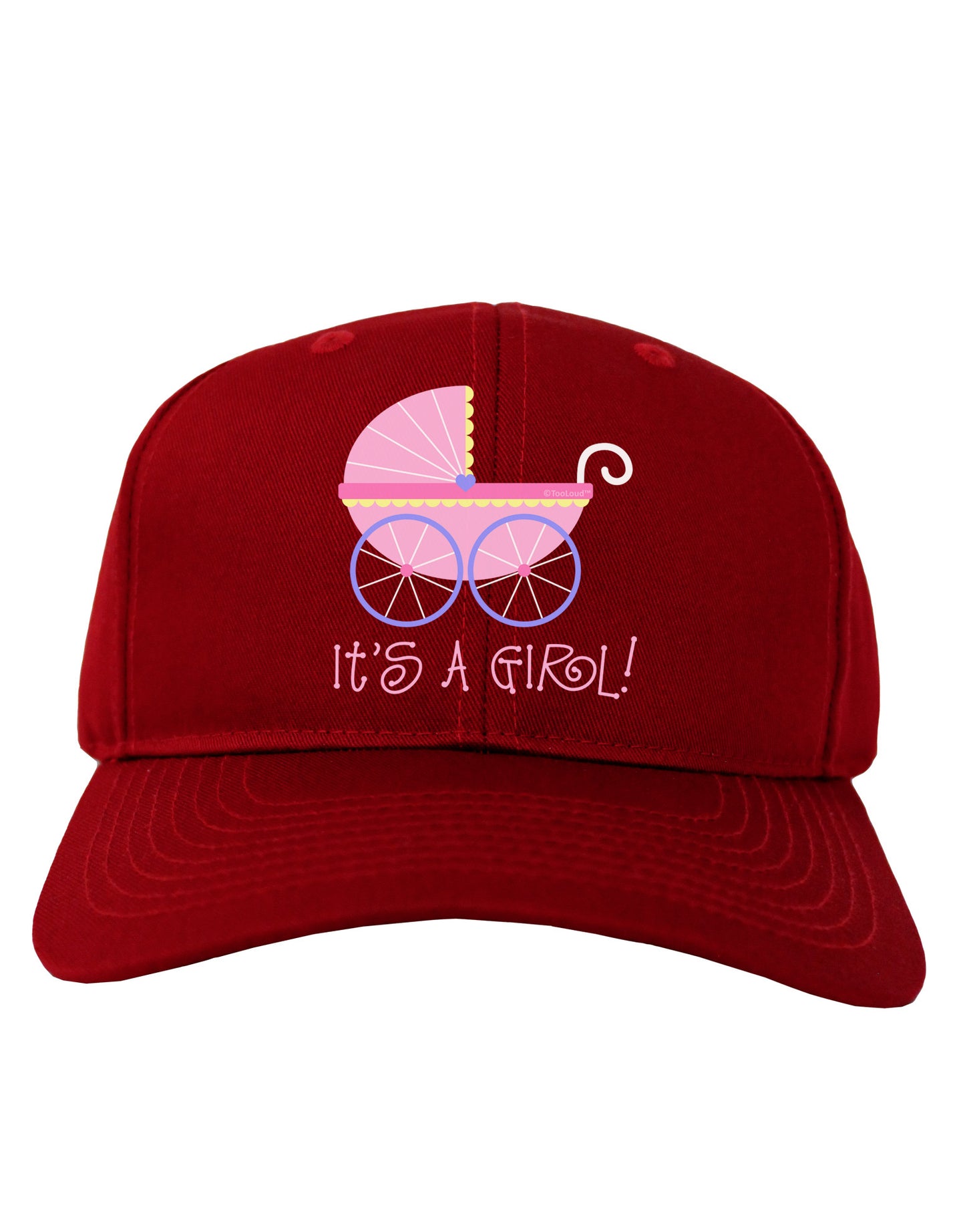 It's a Girl - Baby Carriage Adult Dark Baseball Cap Hat-Baseball Cap-TooLoud-Red-One Size-Davson Sales