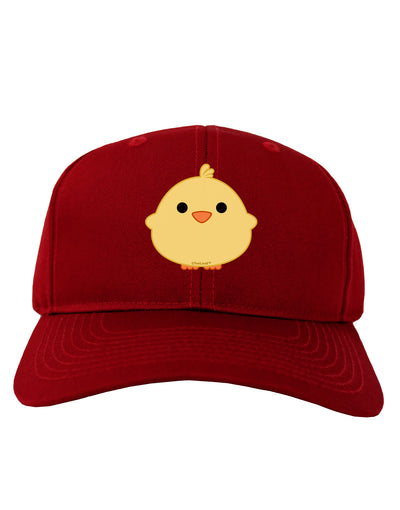 Cute Little Chick - Yellow Adult Dark Baseball Cap Hat by TooLoud-Baseball Cap-TooLoud-Red-One Size-Davson Sales