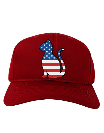 Patriotic Cat Design Adult Dark Baseball Cap Hat by TooLoud-Baseball Cap-TooLoud-Red-One Size-Davson Sales