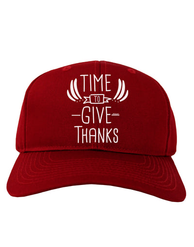 Time to Give Thanks Adult Baseball Cap Hat-Baseball Cap-TooLoud-Red-One-Size-Fits-Most-Davson Sales