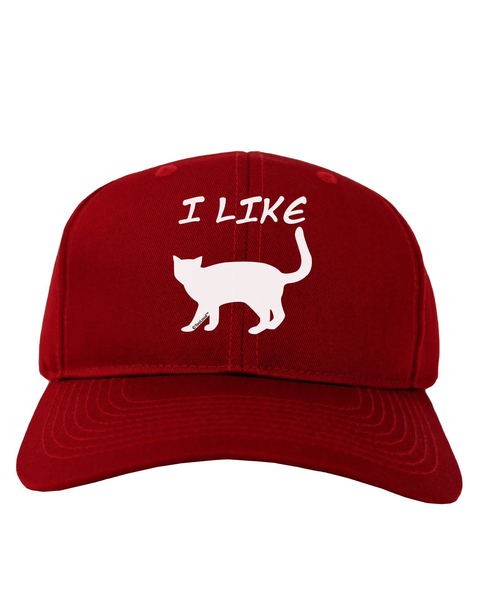 I Like Cat Silhouette Design Adult Dark Baseball Cap Hat by TooLoud-Baseball Cap-TooLoud-Red-One Size-Davson Sales