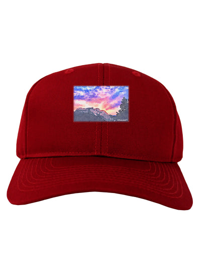 Colorado Rainbow Sunset Watercolor Adult Dark Baseball Cap Hat-Baseball Cap-TooLoud-Red-One Size-Davson Sales