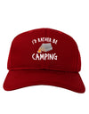 I'd Rather Be Camping Adult Dark Baseball Cap Hat-Baseball Cap-TooLoud-Red-One Size-Davson Sales