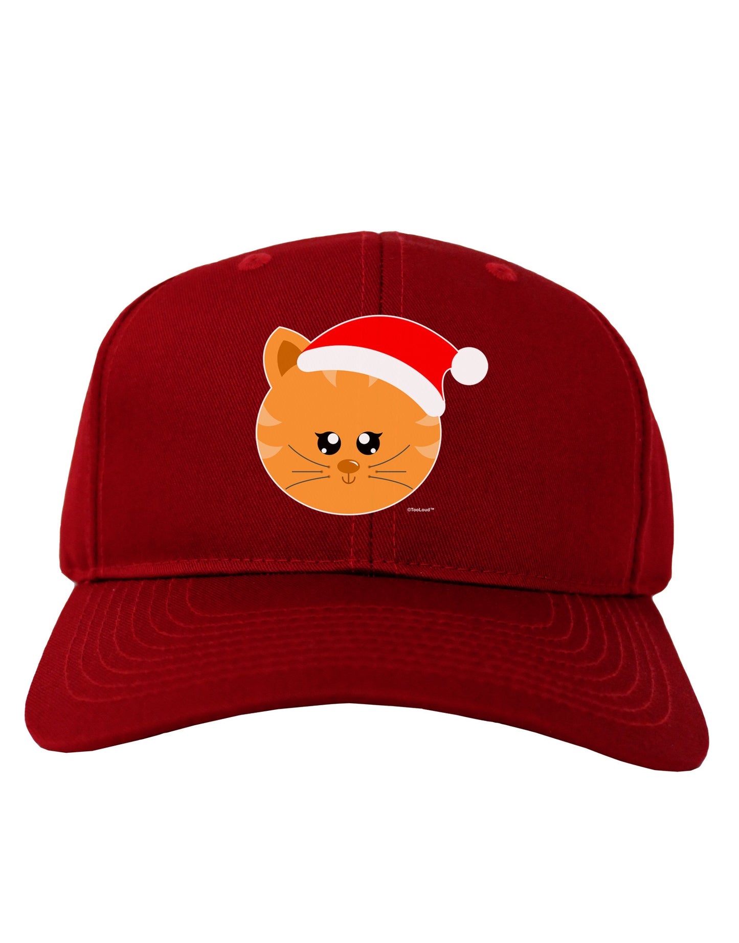 Cute Christmas Cat Santa Hat Adult Dark Baseball Cap Hat-Baseball Cap-TooLoud-Red-One Size-Davson Sales