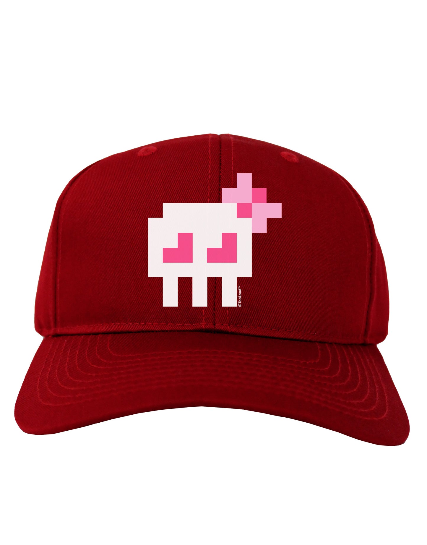Retro 8-Bit Skull with Pink Bow Adult Dark Baseball Cap Hat-Baseball Cap-TooLoud-Red-One Size-Davson Sales
