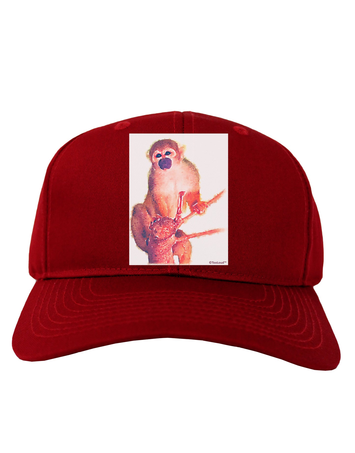 Monkey in Tree Watercolor Adult Dark Baseball Cap Hat-Baseball Cap-TooLoud-Red-One Size-Davson Sales