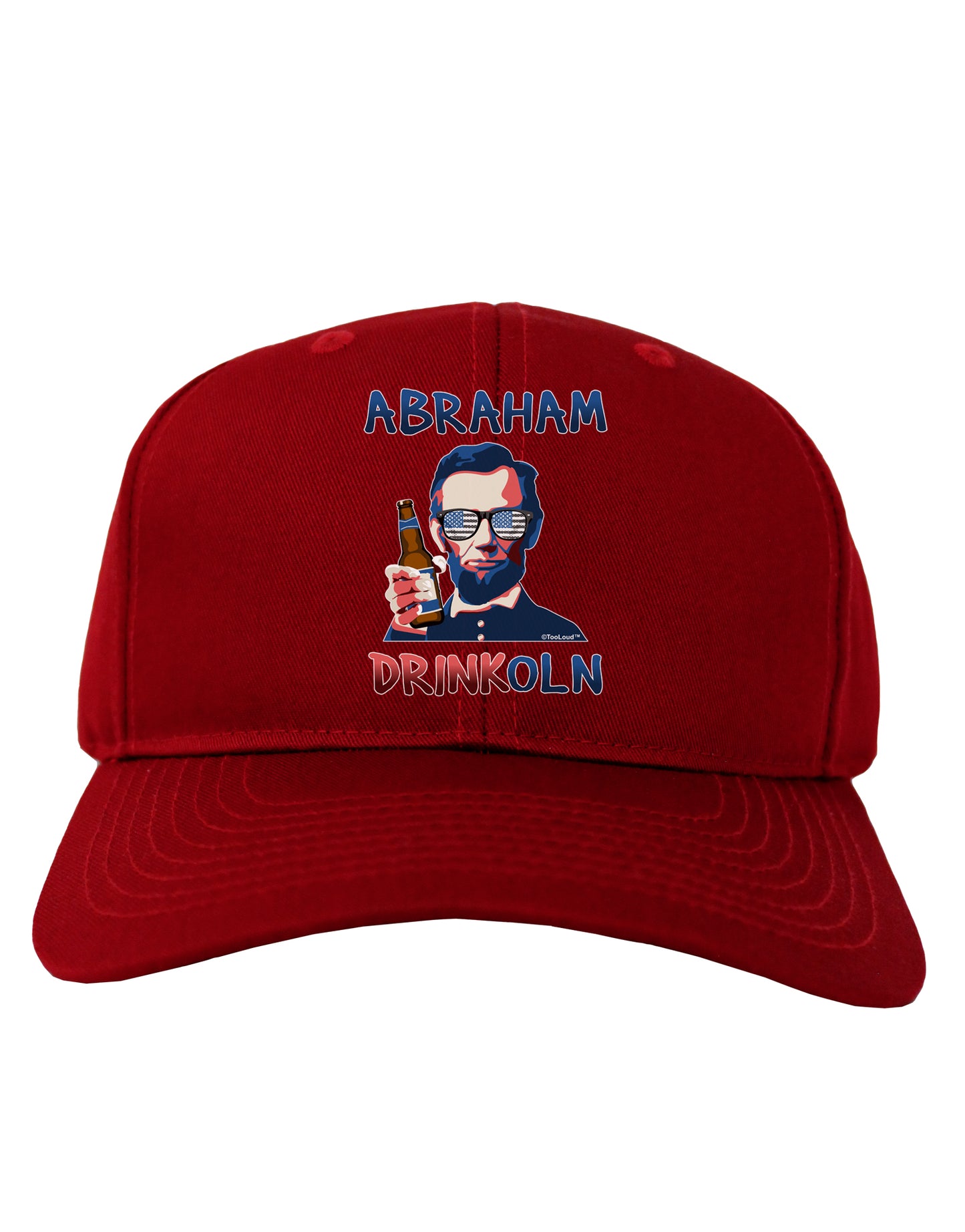 Abraham Drinkoln with Text Adult Dark Baseball Cap Hat-Baseball Cap-TooLoud-Red-One Size-Davson Sales