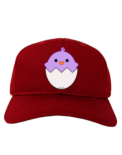 Cute Hatching Chick - Purple Adult Dark Baseball Cap Hat by TooLoud-Baseball Cap-TooLoud-Red-One Size-Davson Sales