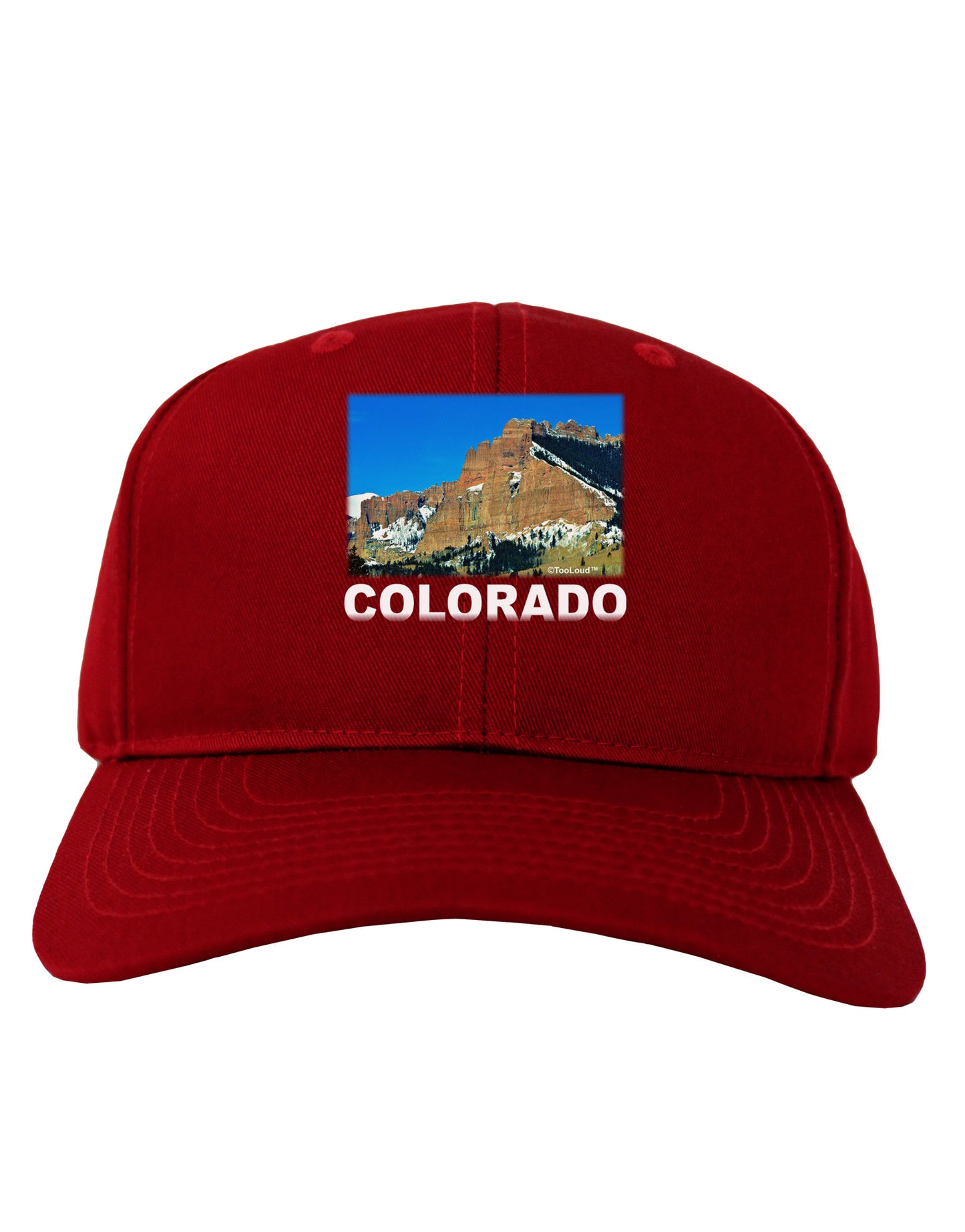 Colorado Snowy Mountains Text Adult Dark Baseball Cap Hat-Baseball Cap-TooLoud-Red-One Size-Davson Sales