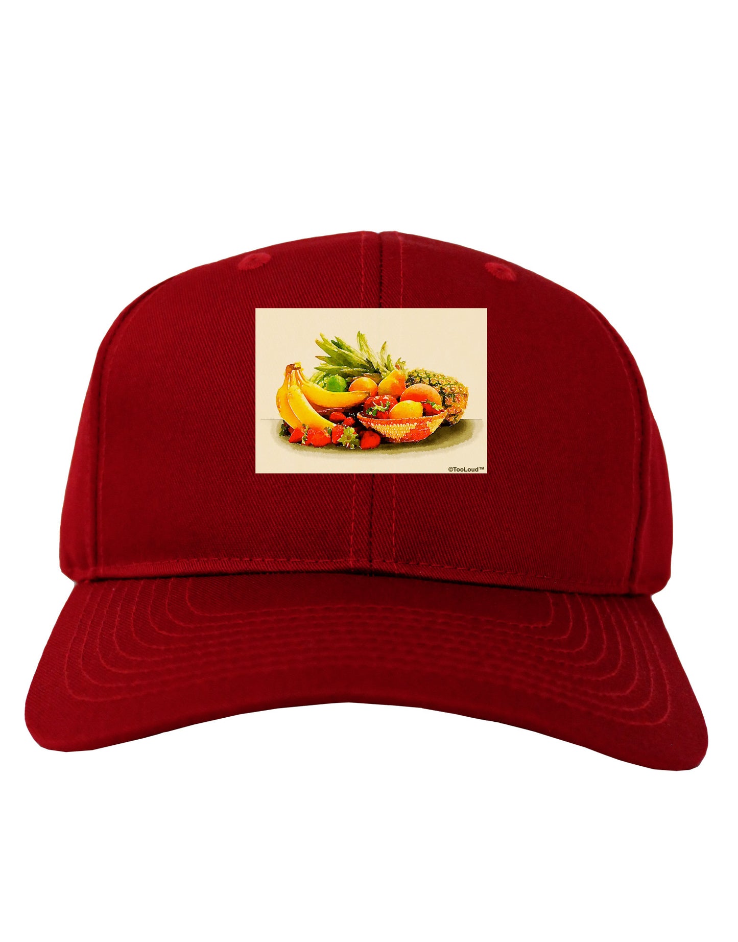 Watercolor Fruit Bowl 2 Adult Dark Baseball Cap Hat-Baseball Cap-TooLoud-Red-One Size-Davson Sales
